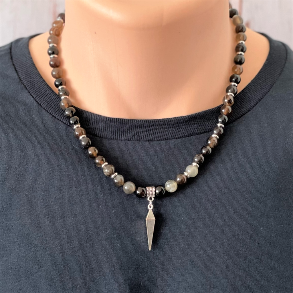 Onyx-Howlite-Turquoise-Heishi-Beaded-Necklace-COAI